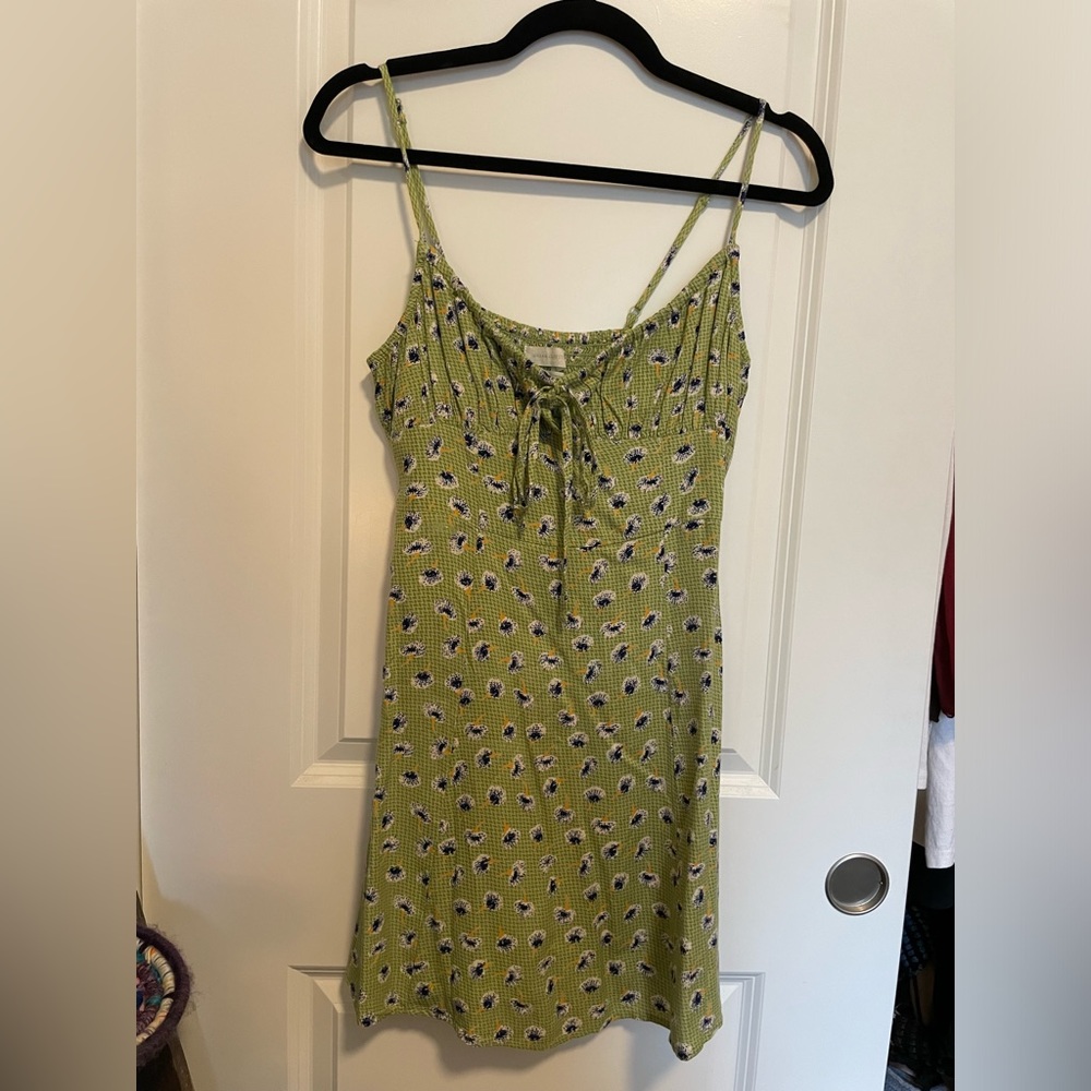 Urban Outfitters green floral mini dress